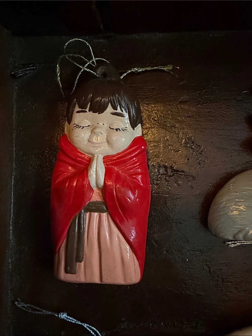 Hand-Painted Vintage Nativity Hanging Ornaments - Set of 7